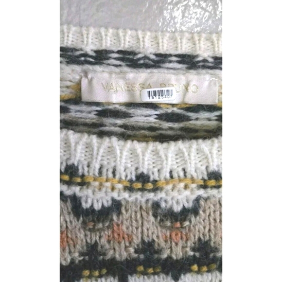 Vanessa Bruno Ventura Sweater Womens Small Tan Geometric Alpaca Wool Ita… - Picture 2 of 9